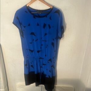 Vince Blue and Black Abstract Dress